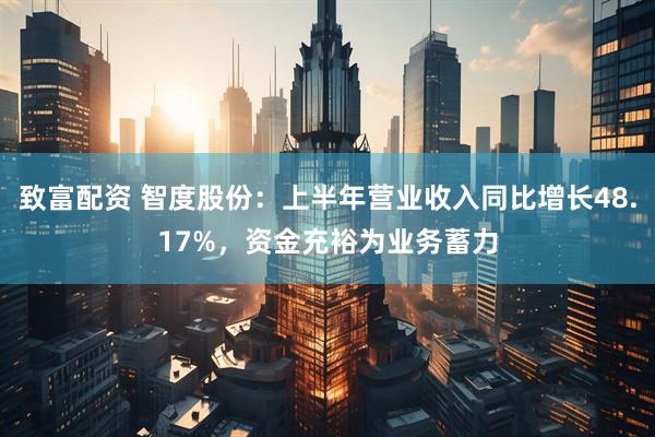 致富配资 智度股份：上半年营业收入同比增长48.17%，资金充裕为业务蓄力