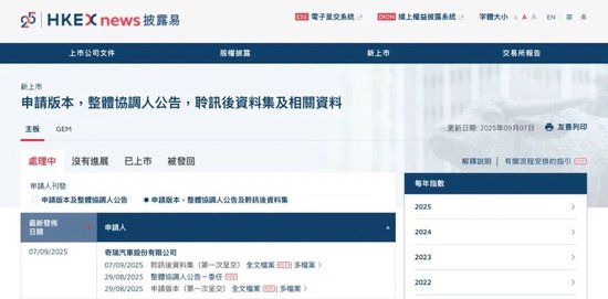 日斗-优配 港交所年内最大车企IPO来了！奇瑞通过聆讯