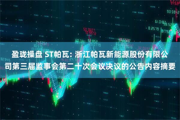 盈珑操盘 ST帕瓦: 浙江帕瓦新能源股份有限公司第三届监事会第二十次会议决议的公告内容摘要